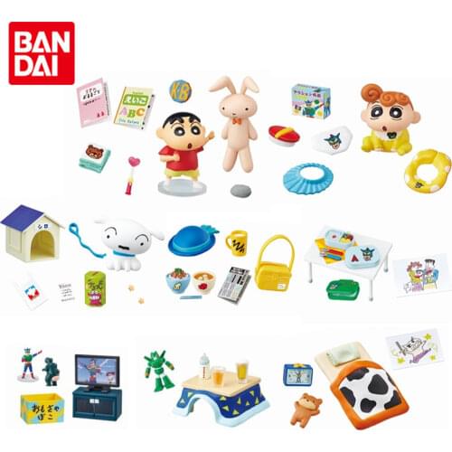 Bandai Genuine Crayon Shin-chan Kindergarten Life Blind Box Ornaments Nohara Himawari Action Kamen Anime Figures CANDY Toys