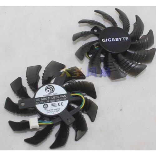 Original for Gigabyte PLD08010S12HH GTX960/970/980 diameter 7.5cm pitch 4cm temperature control graphics card fan