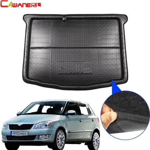 Cawanerl Car Boot Tray Liner Trunk Mat Floor Luggage Mud Pad Cargo Carpet For Skoda Fabia (NJ) Hatchback 2015 2016 2017 2018