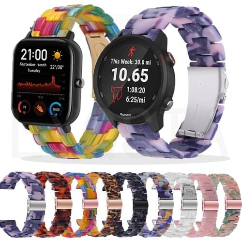 For Garmin 245 Strap Resin Watch Band For Forerunner 245M/645/Vivoactive 3/Venu SQ Bracelet For Amazfit GTS 2/Bip U S Wristband