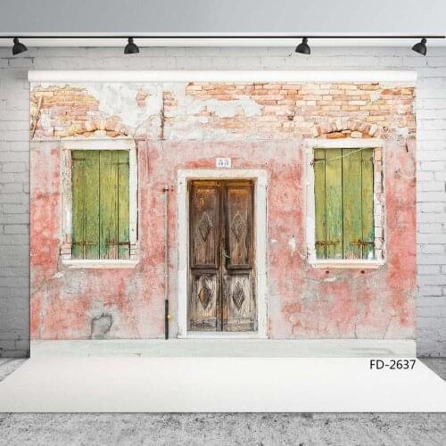 Retro Peeling Brick Wall Vintage Door Scenery Photography Background Baby Young Portrait Photographic Backdrops For Photo Studio