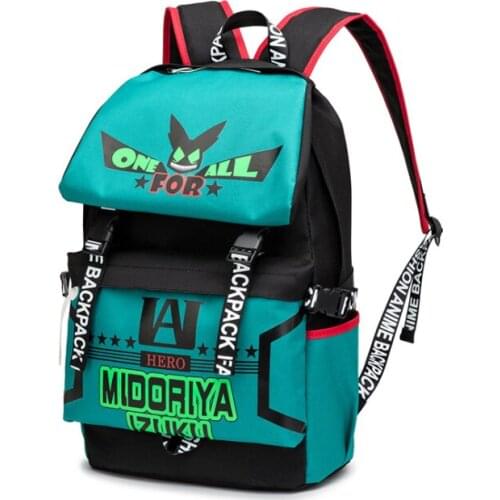 2021 Anime Peripheral My Hero Academy Backpack Student School Bag Canvas Print Backpack Zipper Unisex
