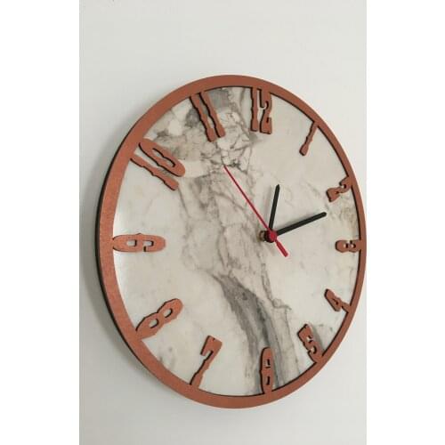 North Designed Ephesus Copper Decorative Wall Clock 30 Cm