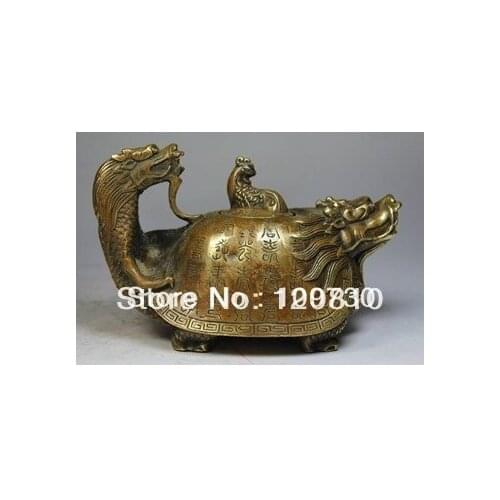 Bir 00700 CHINESE OLD COPPER HANDWORK DRAGON TEA POT