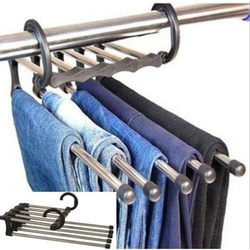 Folding Trousers rack Telescopic magic pants rack Poratble Multi-layer trousers rack