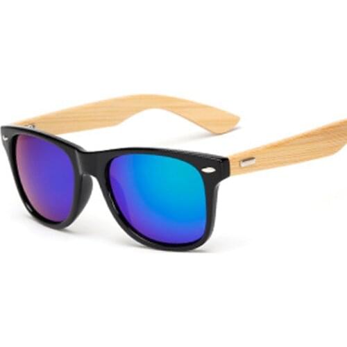 18 Color Wood Sunglasses Men Women Square Bamboo Male Female Sun Glasses Classic Retro Vintage Rivet Oculos De Sol Masculino