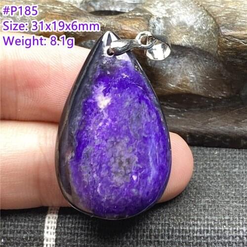 Top Natural Royal Purple Sugilite Stone Pendant Jewelry For Women Man Healing Crystal 31x19x6mm Beads Silver Anticancer AAAAA