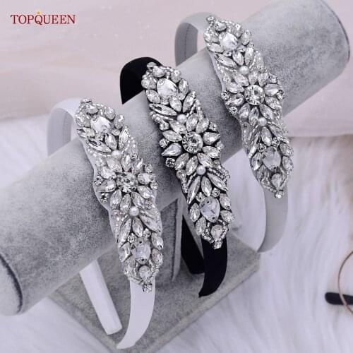 TOPQUEEN S337-FG Baroque Hair Band Bridal Hair Accessories Rhinestone Head Hoop Wedding Headbands Wedding Tiara Bridal Headpiece