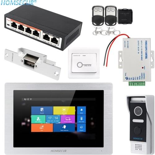 HOMSECUR 7" PoE IP Video Door Entry Security Intercom with Recording & Snapshot BC031IP-B+BM714IP-S