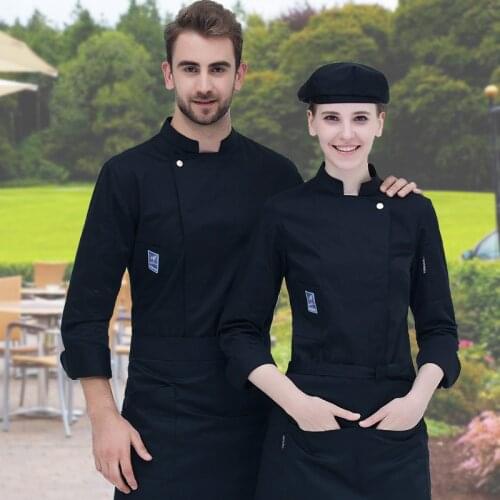 High quality Long Sleeve Chef Jacket Professional Head Chef Uniform Restaurant Hotel Kitchen Grey Chef Uniform Chef Coat