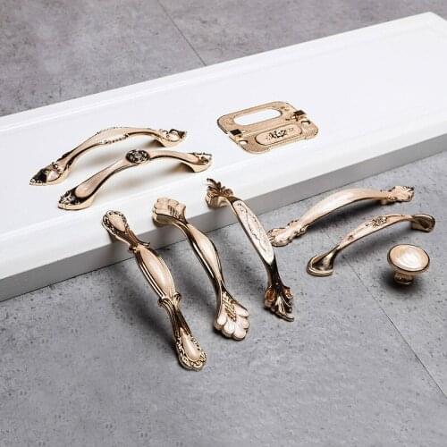 Amber White European Cabinet Handles Aluminum Alloy Door Kitchen Knobs Cabinet Pulls Drawer Knobs Wardrobe handle