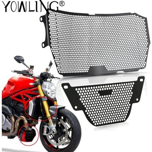 Motorcycle Radiator Guard Protector Grille Grill Cover For Ducati Monster 1200 S R 25 Anniversario Oil Cooler Guard 1200S 1200R