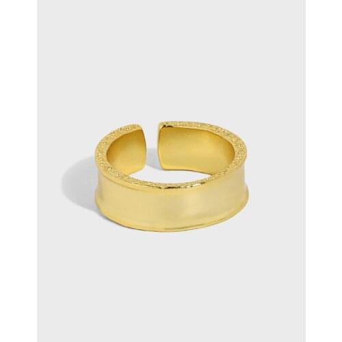 SHANICE 100% 925 Sterling Silver Korean Japan Design Adjustable Smooth Extra Wide Band Cuff Ring Women Jewelry