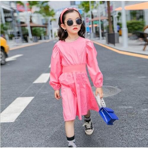 2020 Korean style girls dress fashion cotton autumn spring girls dresses 4-9 years F797
