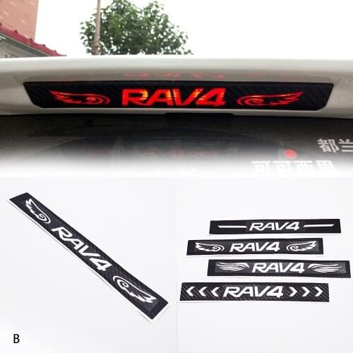 1Pc Car-styling Car rear brake light dedicated sticker Accessories Dedicated Carbon fiber sticker For Toyota Rav4 2013-2016