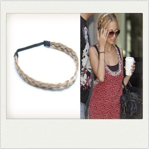 1PCS Fishbone Braids Twist Elastic Hair Headband With Adjustable Belt Synthetic Woman Hair Style Braided Headband Hairpiece