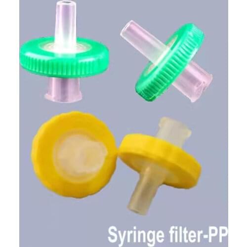 100pcs/lot Dia 25mm, Pore size 5um Disposable PP Syringe Filter, membrane microporous filter