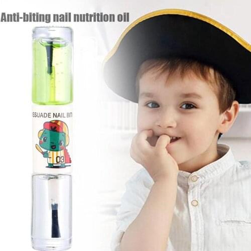 2021 Children Anti-bite Nail Pen Double-head Non Toxic Nails Bitter Water For Day And Night Nail Care Edible Nail Nutrition Oil