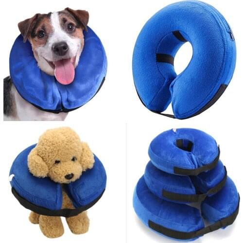 3 Size Inflatable Pet Cat Dog Collar Anti-bite Neck Elizabethan Collar Dog Puppy Neck Protective Circle For Small Large Dog Care