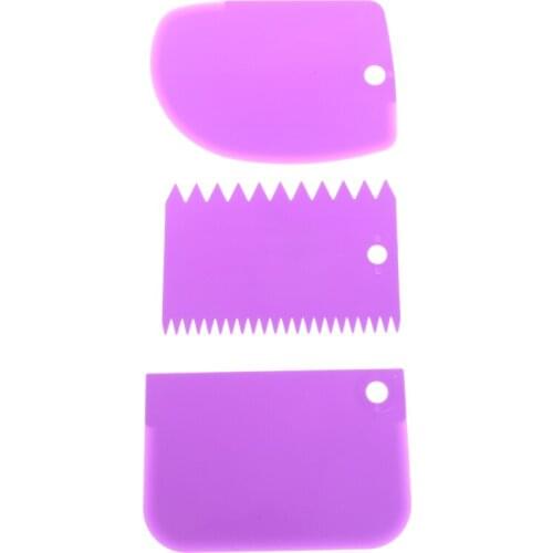 3pcs Cream Scraper Teeth Edge DIY Scraper Cake Decorating Fondant Pastry Cutters Baking Spatulas Cake Tools
