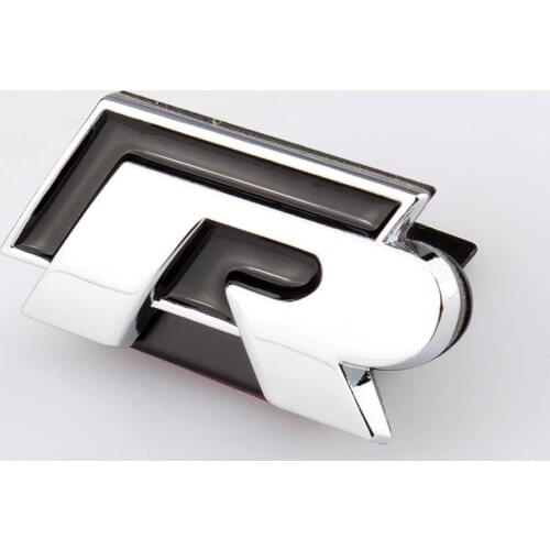 3D Car Sticker Front Grill Logo Badge Decal Chrome Emblem R for VW Golf Jetta Passat Touareg Tiguan