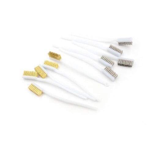 5 PCS 6.9-inch White Plastic Handle Brass Bristle Wire Brush