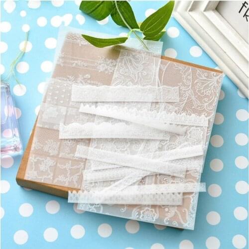 6pcs/set Elegant Vellum Paper Stickers for DIY Scapbooking Card Making Planner Craft