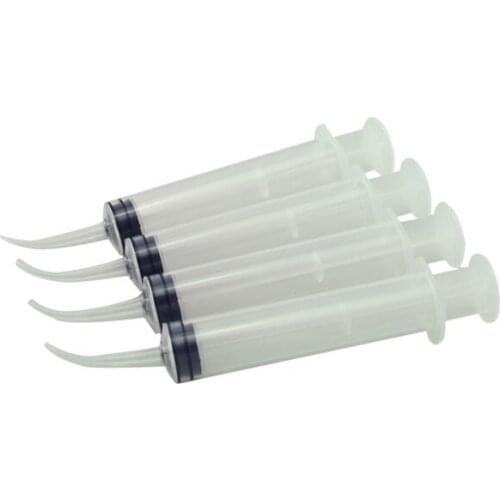 8pcs/set Disposable Dental Irrigation Syringe With Curved Tip Dental Kit Tooth Whitening Material Dental Instrument