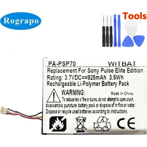 New SP70C Battery For Sony Pulse Elite Edition E1000, E1002, E1004, E1008 Accumulator 3.7V 925mAh Replacement 3-wire Plug+tools