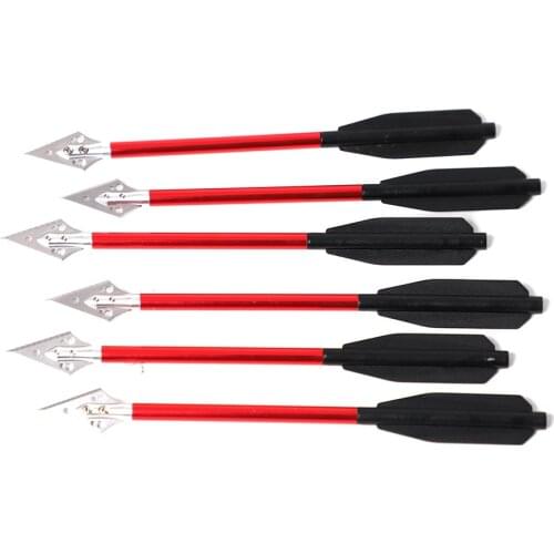 Aluminium Crossbow Bolts Arrows 6.69in Pistol Crossbow Arrow Steel Broadhead Hunting Arrows for 50-80lbs Mini Crossbow Shooting