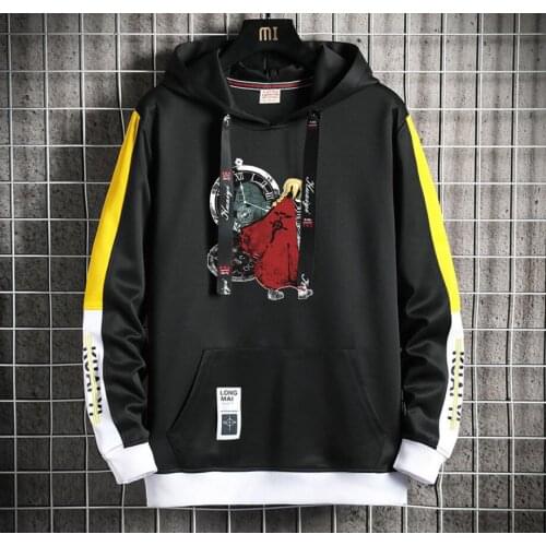 Fullmetal Alchemist Anime Hoodie teenagers Popular Harajuku Hoodeds Pullover Streetwear Casual Fake Two-Piece jacket men coat