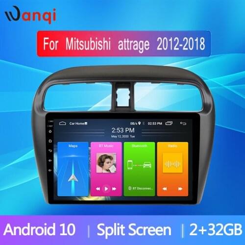 9 Inch IPS 2.5D Android10 Car Radio for Mitsubishi Mirage Attrage 2012-2018 Ca Player Picture in Picture Multimedia NO DVD