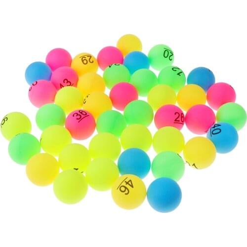 Beer Pong Balls Assorted Color PP Plastic Ball Printed with Number, Set of 50