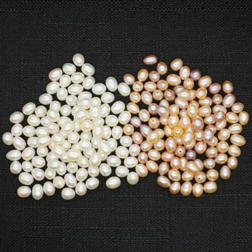 10pcs / bag natural freshwater pearl loose beads 6-9mm drop-shaped center hole jewelry making DIY necklace earring accessories