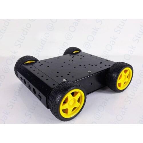 C300 Metal 4WD smart car chassis Stainless Steel Frame .For robot remote control design project and DIY .Owi Free Shipping