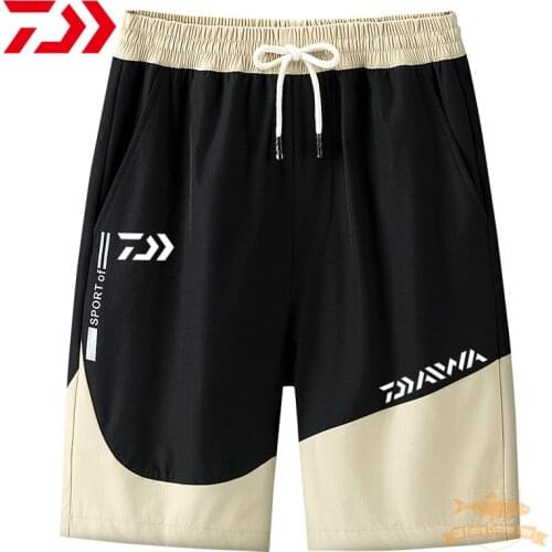 Daiwa Mens Outdoor Sport Fishing Shorts Hiking Beach Pants Casual Breathable Quick-Dry Elastic Large Fishing Pants Size M-8XL