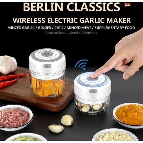 Electric Garlic Masher Vegetable Grinder Sturdy Durable Mini Crusher Wireless Portable Crusher Machine Food Mixer Kitchen Tools