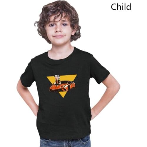 T-Shirt А4 Ламба белый T-Shirt Summer Childrens Tee Tops Family Outfits Clothes Youth Tshirt Soft Cotton Shirt Футболка А4 Бума