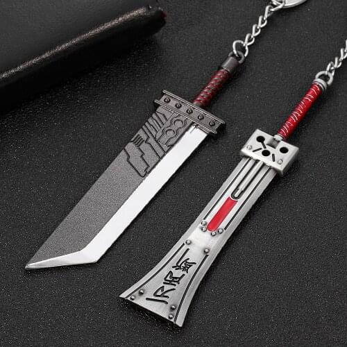 Game Final Fantasy Remake Cloud Strife Buster Sword Keychain Metal Zack Fair Game Chaveiro Keyring car Key Chain Jewelry llavero