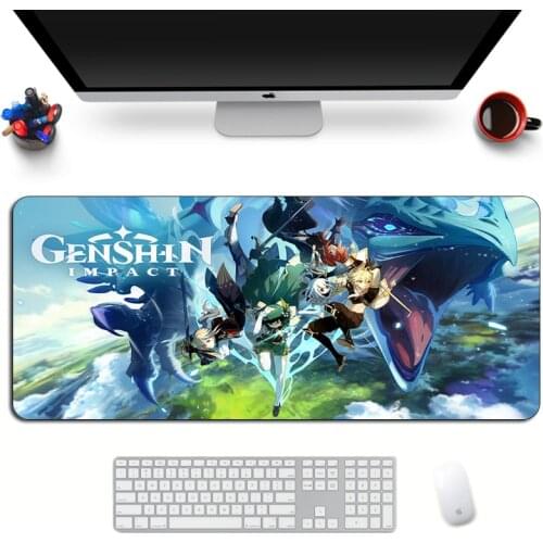 Genshin Impact Gaming Mouse Pad Anime Large Custom Sexy MousePad Durable Rubber Kawaii XL Cartoon Keyboard Laptop Fashion Mat