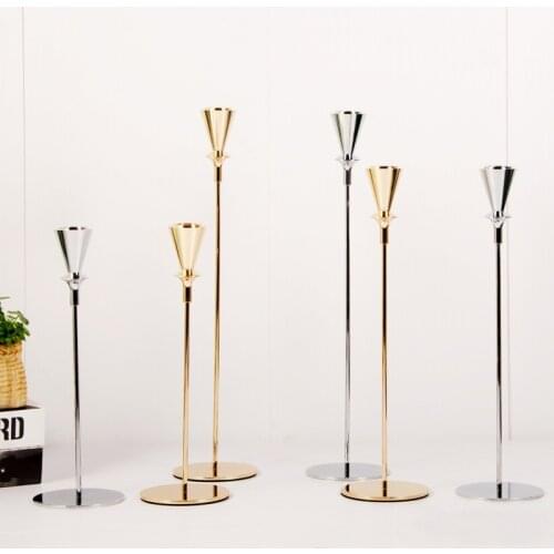 IMUWEN Metal Candle Holders Luxury Candlestick European Wedding Candle Stand Exquisite Candlestick Candelabra Table Home Decor