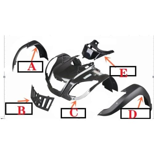 Jianshe atv 250cc quad plastic body seat cover left right footrest full set