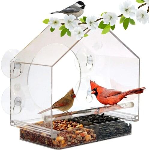 New Style Pet Bird Feeder Cage Transparent Bird Cage Parrot Feeders Pet Bird Products Bird Toy
