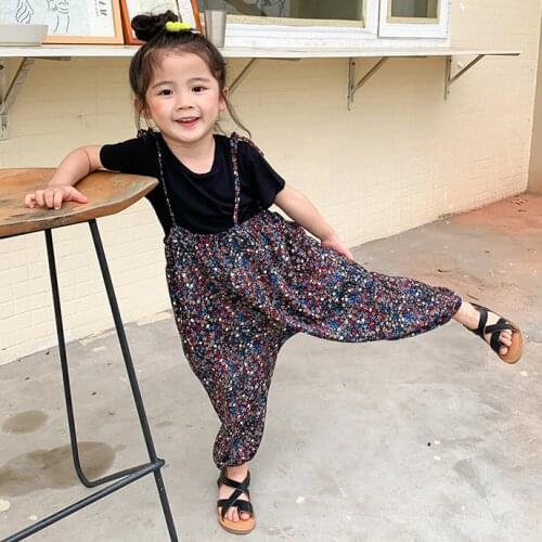 Mihkalev 2021 Summer Children Clothes Set For Girl 2Pieces Outfits Black Tshirt And Pants Kids Clothing Sets Baby Tracksuit