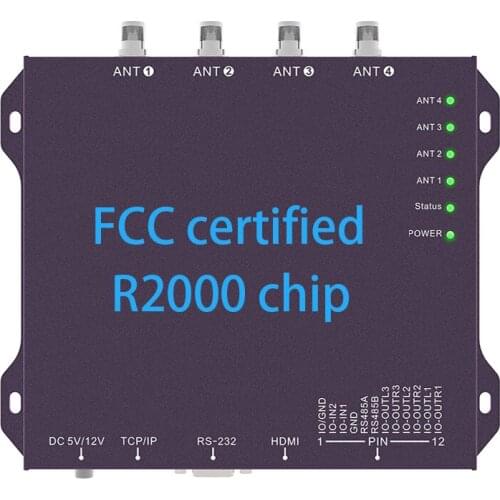 Marathon module rfid uhf impinj r2000 rf chip 4 ports anti-collision Fixed 4 Port UHF RFID Reader with operating system