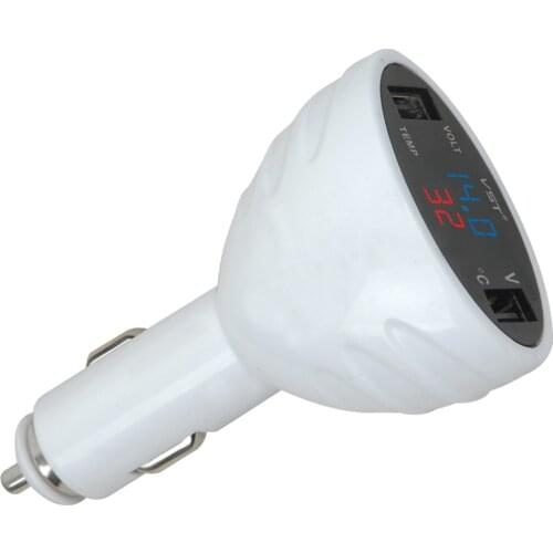 Voltage temperature monitor 3 in1 Digital Voltmeter Thermometer 12 24V Cigarette Lighter USB Car Charger