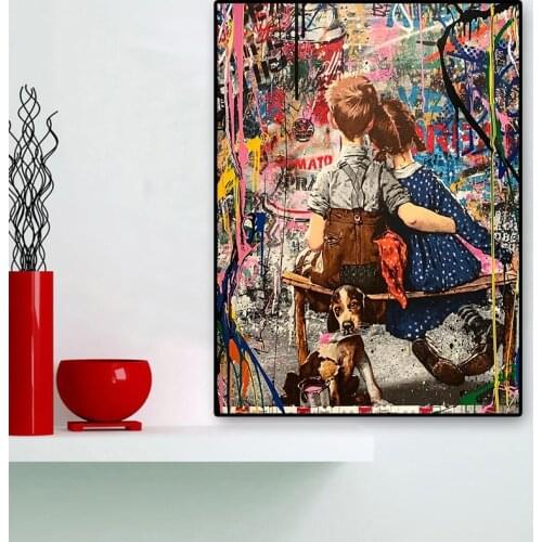 My Childhood Best Friends Abstract Canvas Painting Posters Prints Graffiti Street Art Cuadros Banksy Wall Art Picture Home Decor