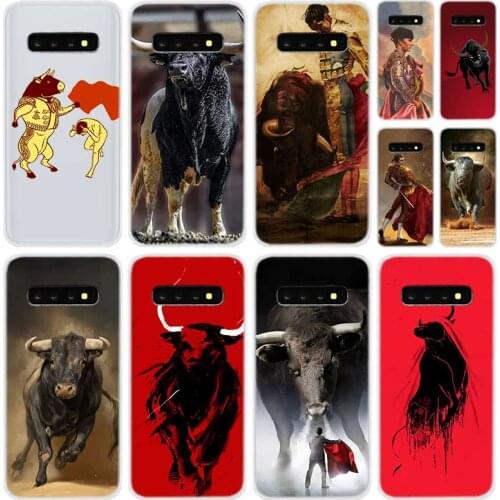 Soft Silicone Case For Samsung Galaxy S21 S20 Uitra S10 S9 S8 Plus Lite Ultra S20fe S10e S7Edge bull fight