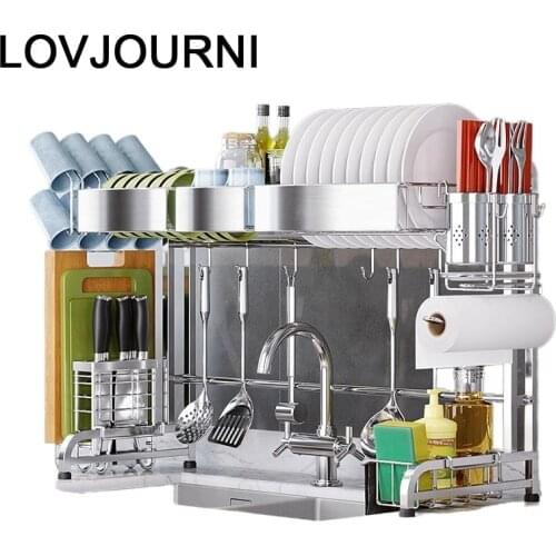 Organizer Egouttoir Vaisselle Rangement Stainless Steel Organizador Mutfak Cocina Cuisine Kitchen Storage Rack Holder