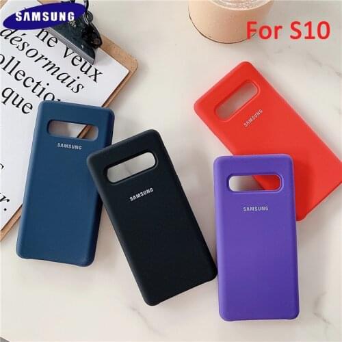 Original Samsung Galaxy S10 Liquid Silicone Phone Case Soft Touch Back Protective Cover Case For SAMSUNG S 10 With Logo 6.1 inch